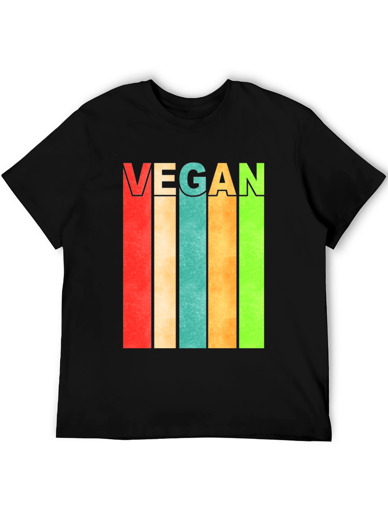 Retro Vegan Striped T-Shirt - Bold Statement Tee