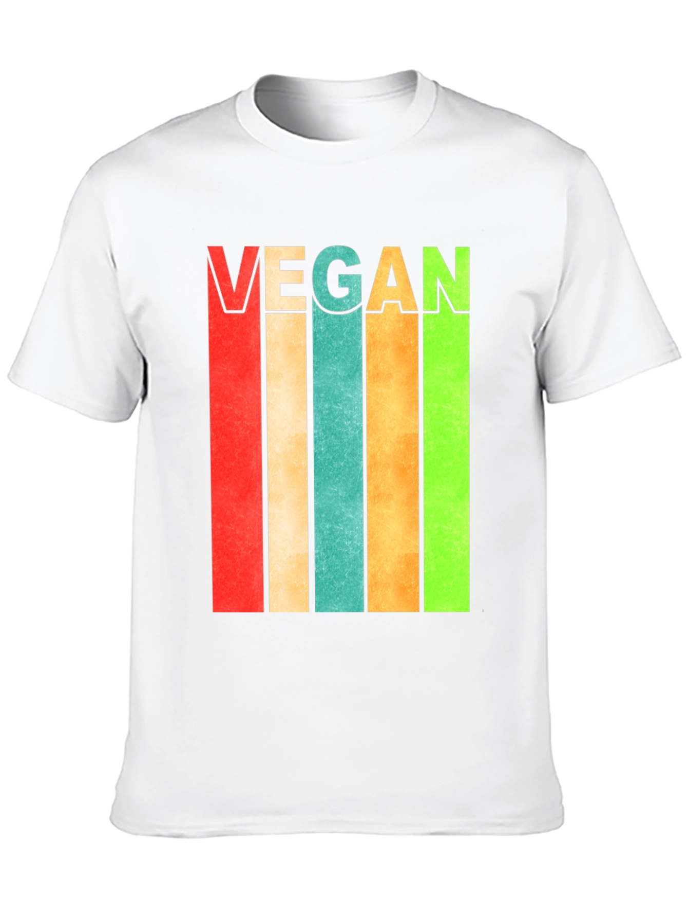 Retro Vegan Striped T-Shirt - Bold Statement Tee