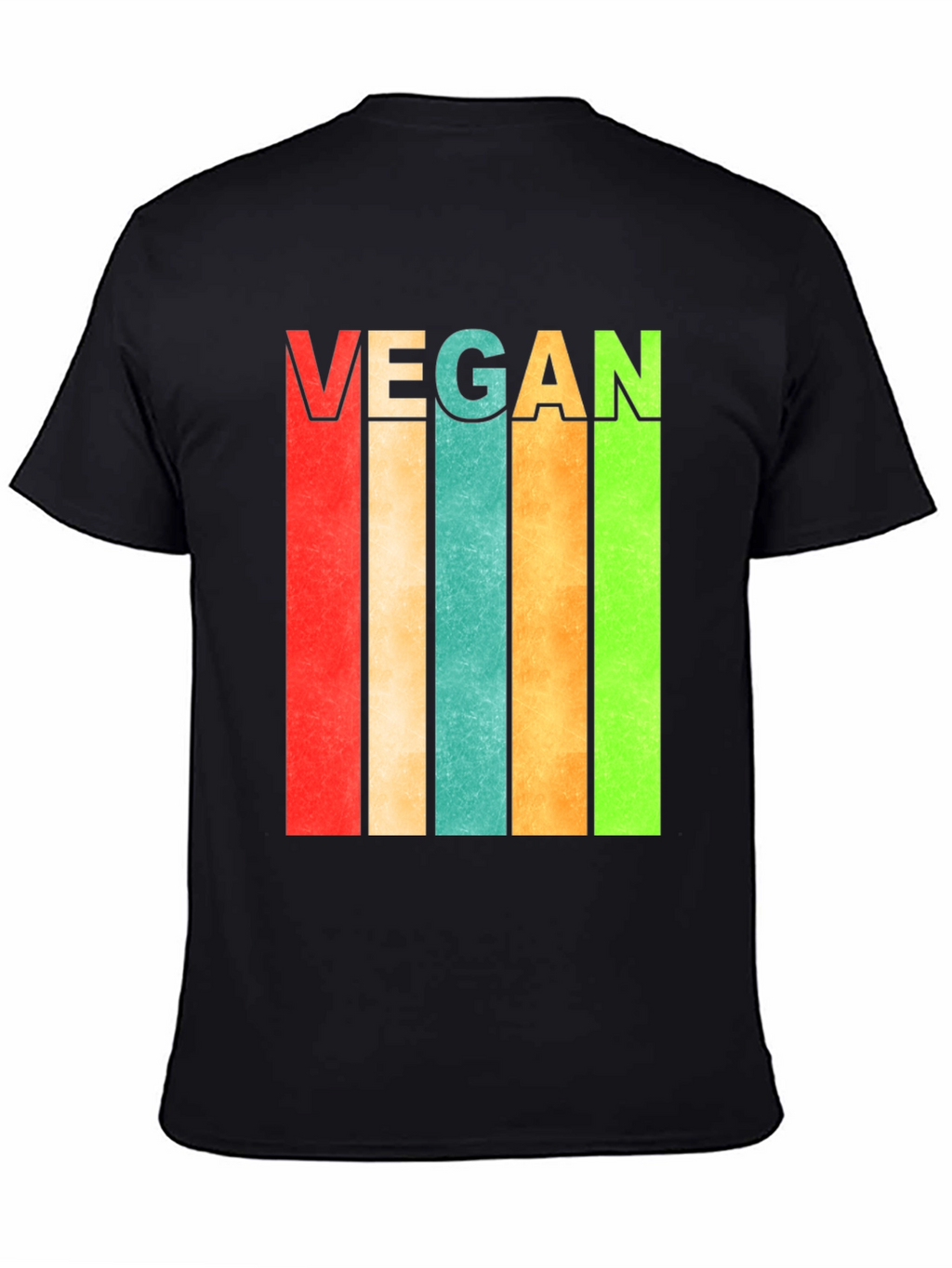 Retro Vegan Striped T-Shirt - Bold Statement Tee