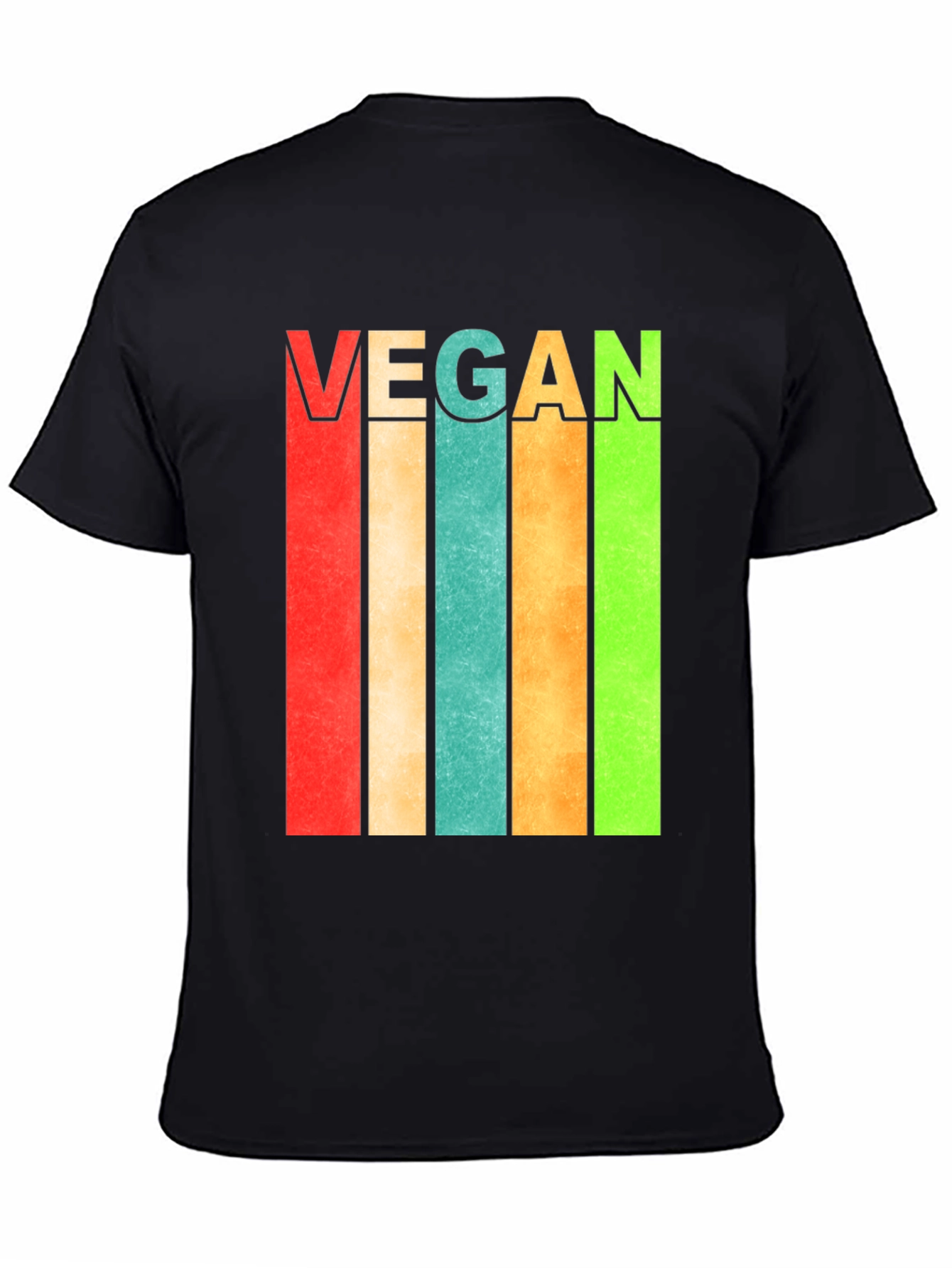 Retro Vegan Striped T-Shirt - Bold Statement Tee