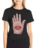 Surreal Hand and Lips Graphic T-Shirt