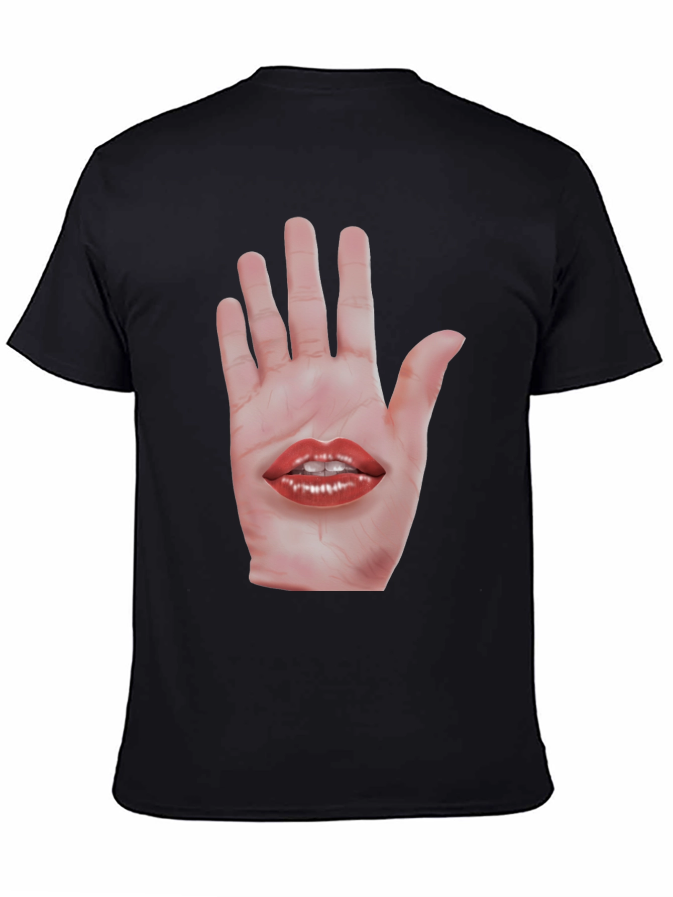 Surreal Hand and Lips Graphic T-Shirt