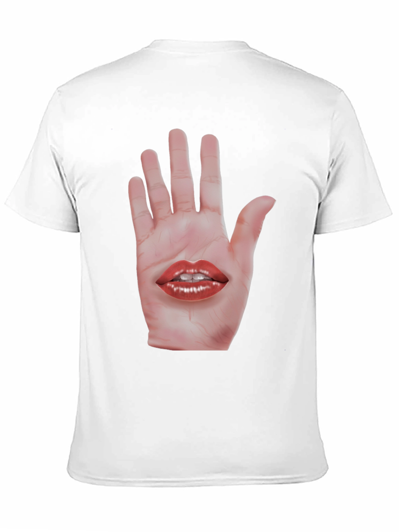 Surreal Hand and Lips Graphic T-Shirt