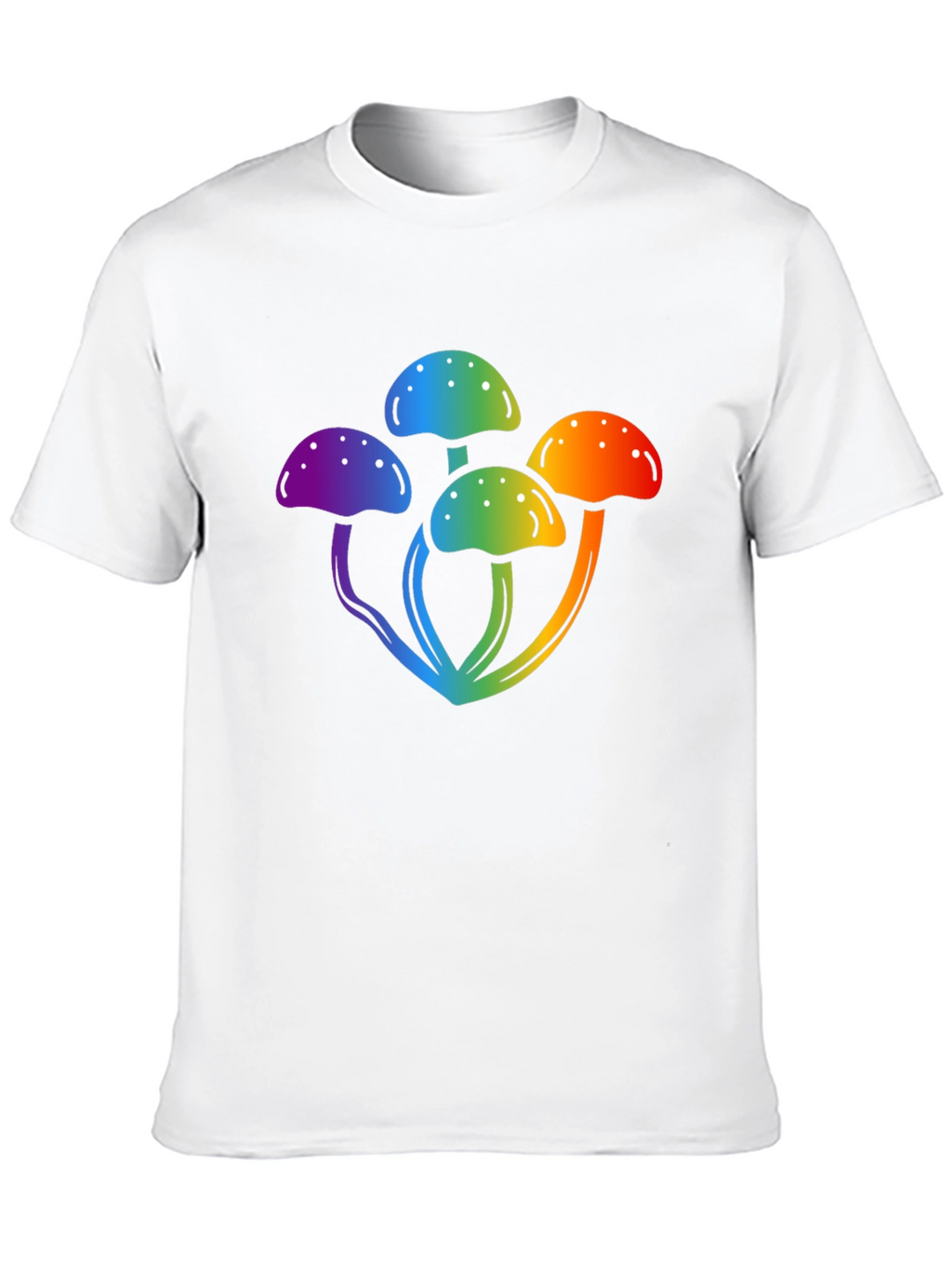 Rainbow Mushroom Graphic Black T-Shirt