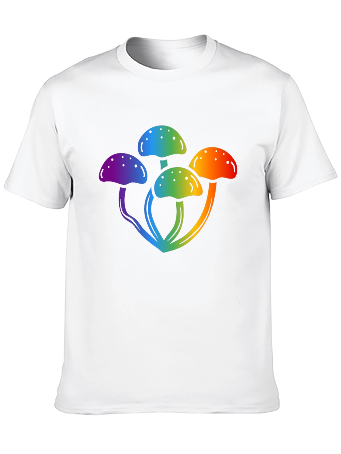 Rainbow Mushroom Graphic Black T-Shirt
