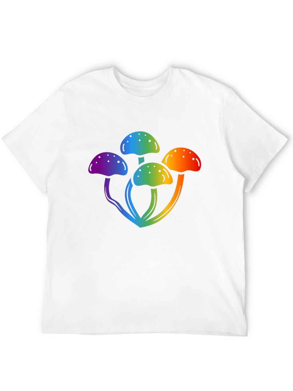 Rainbow Mushroom Graphic Black T-Shirt
