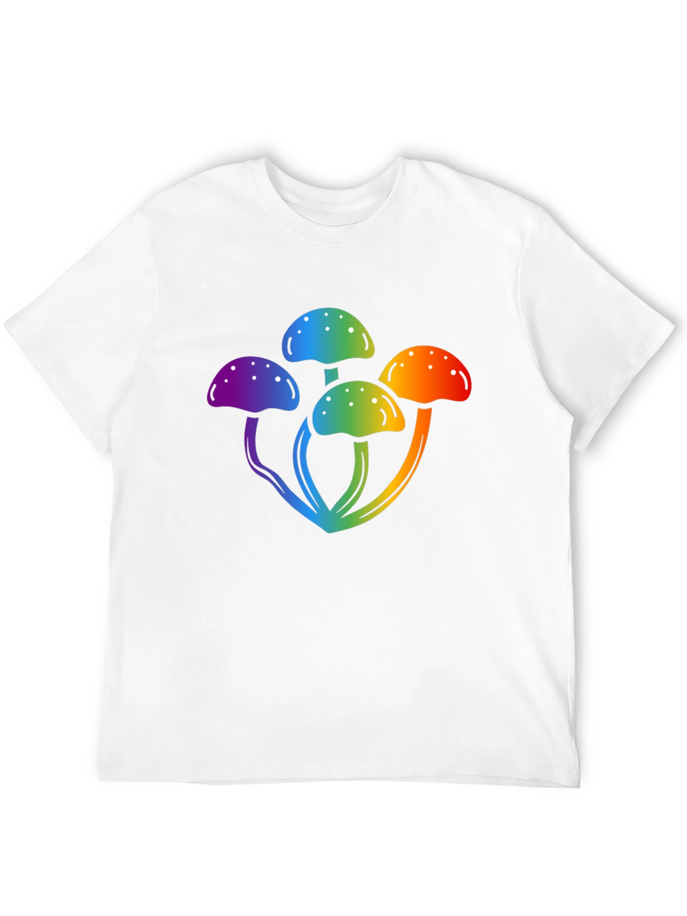 Rainbow Mushroom Graphic Black T-Shirt