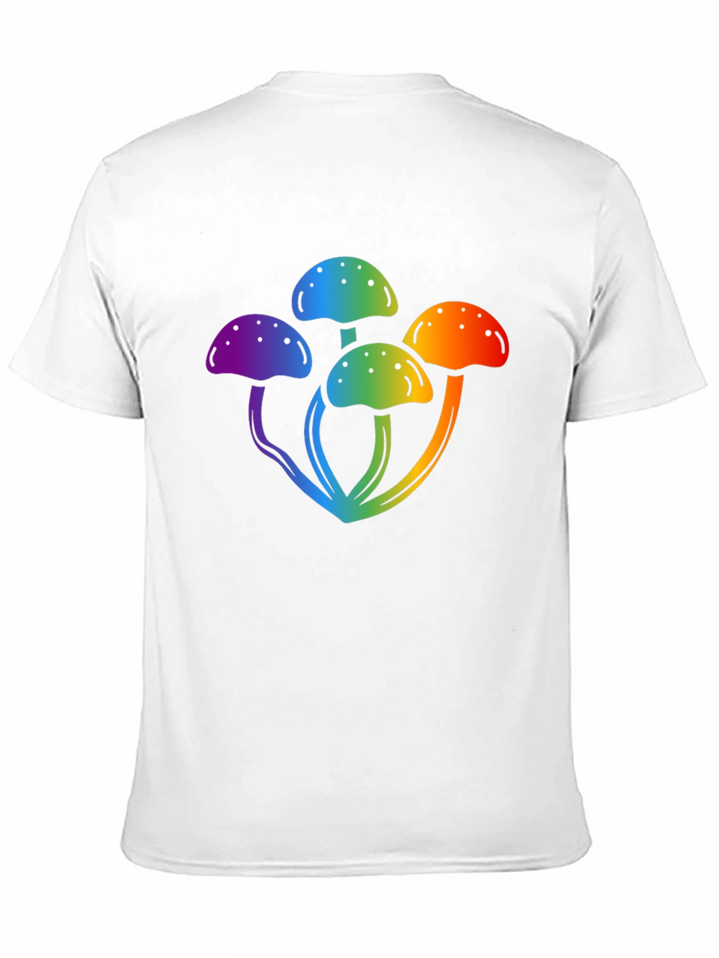 Rainbow Mushroom Graphic Black T-Shirt