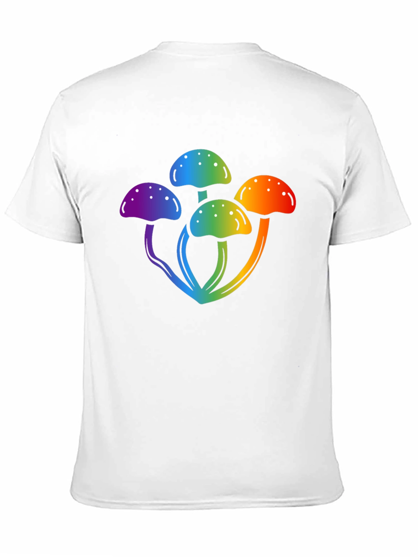 Rainbow Mushroom Graphic Black T-Shirt