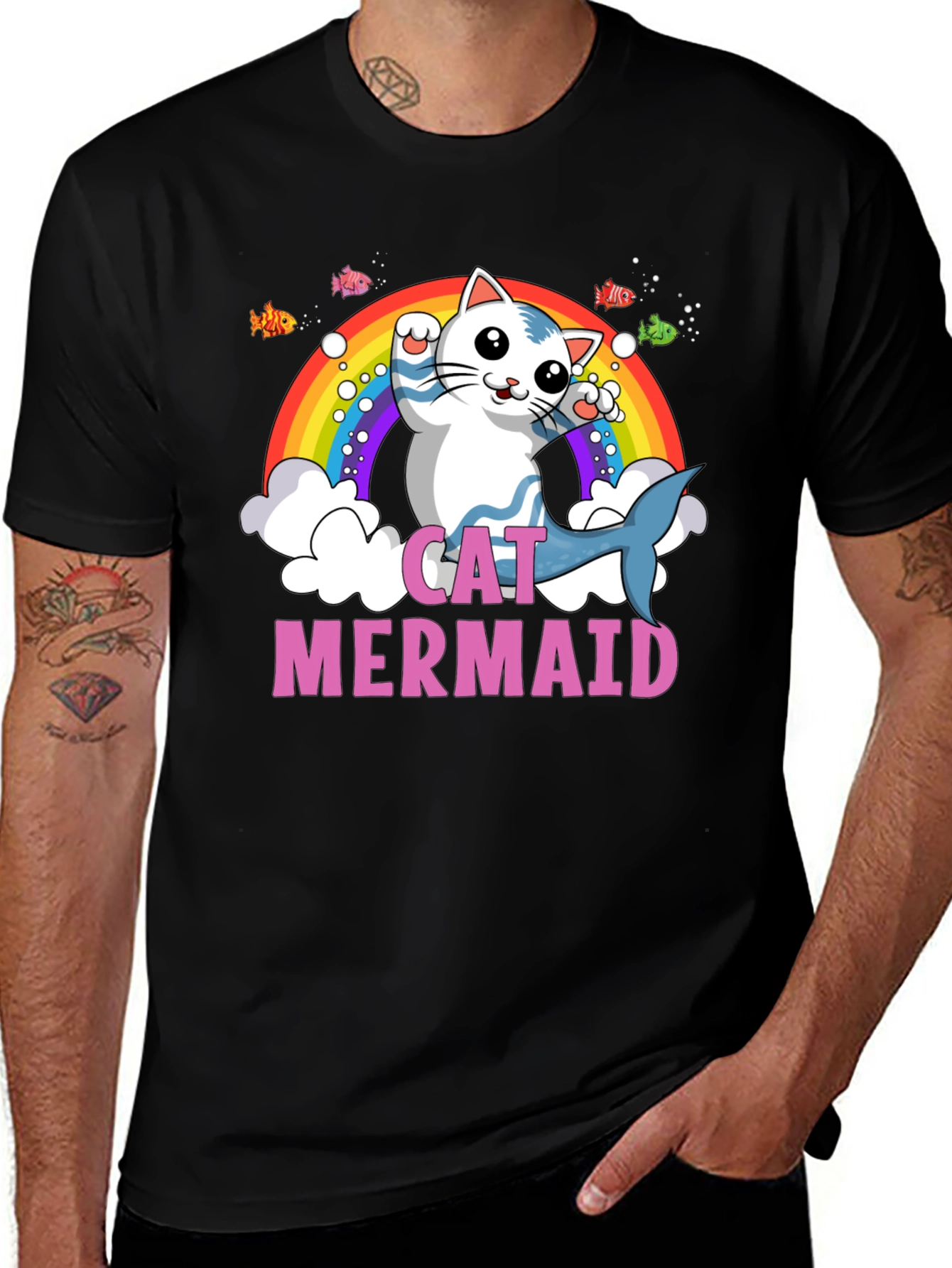 Cat Mermaid Graphic T-Shirt
