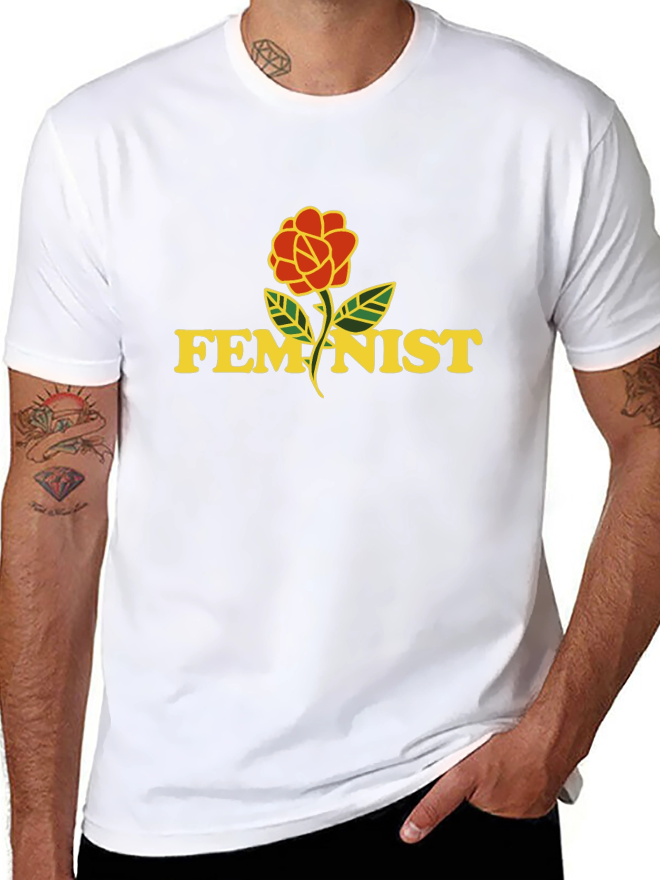Feminist Rose Graphic T-Shirt - Unisex