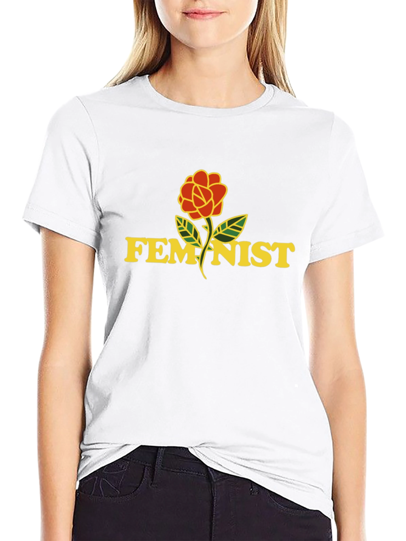 Feminist Rose Graphic T-Shirt - Unisex
