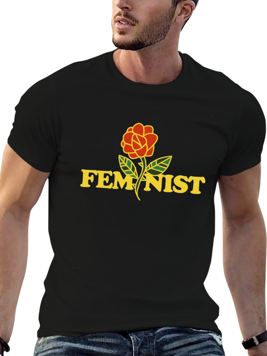 Feminist Rose Graphic T-Shirt - Unisex