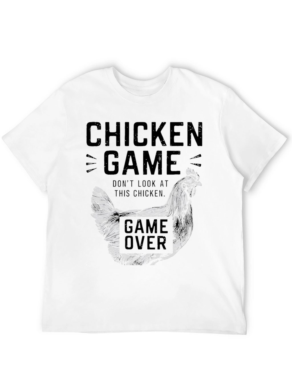 Chicken Game Black Graphic Tee for Men
