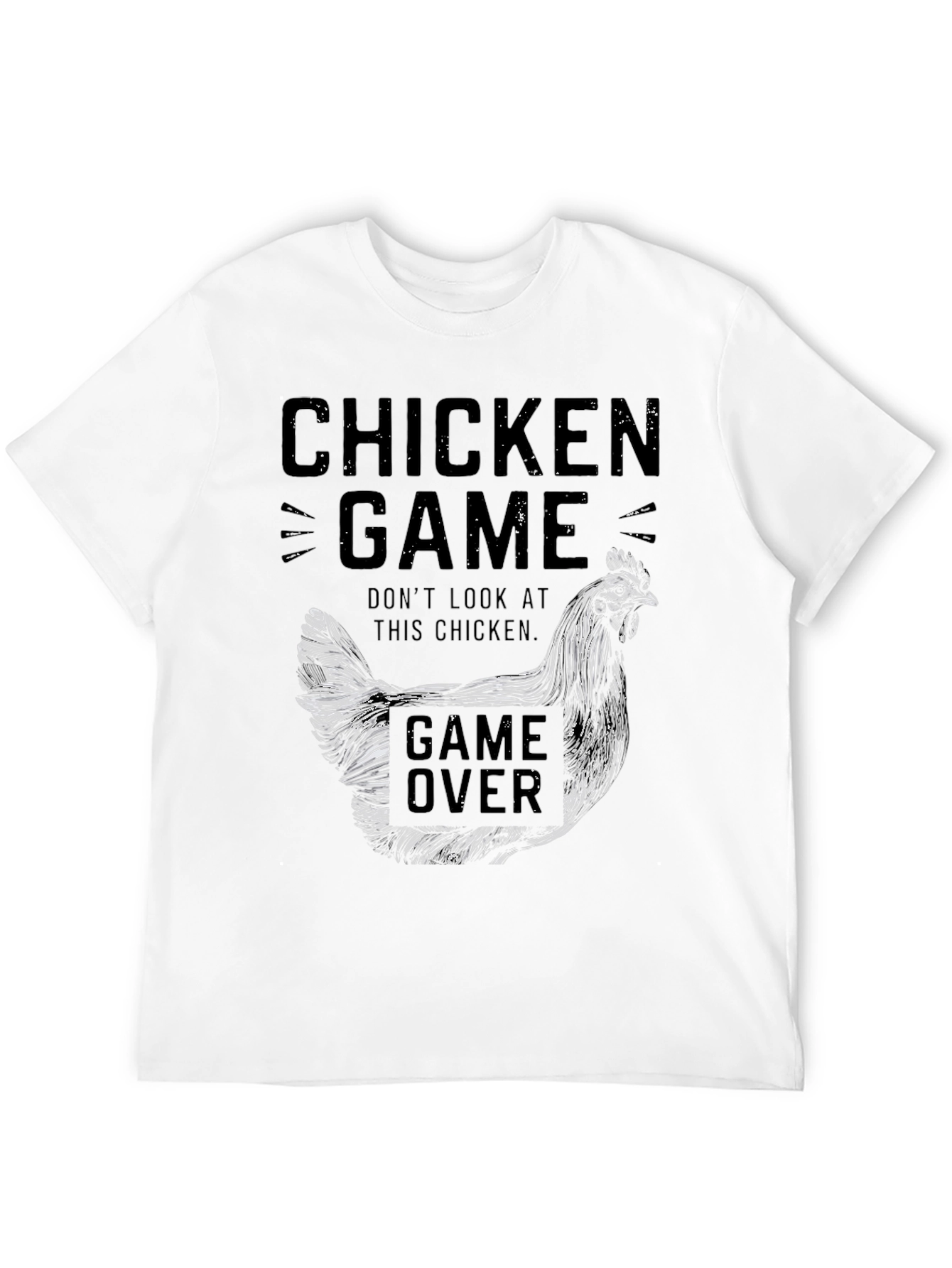 Chicken Game Black Graphic Tee for Men