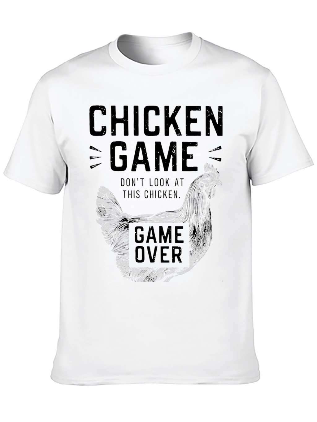 Chicken Game Black Graphic Tee for Men