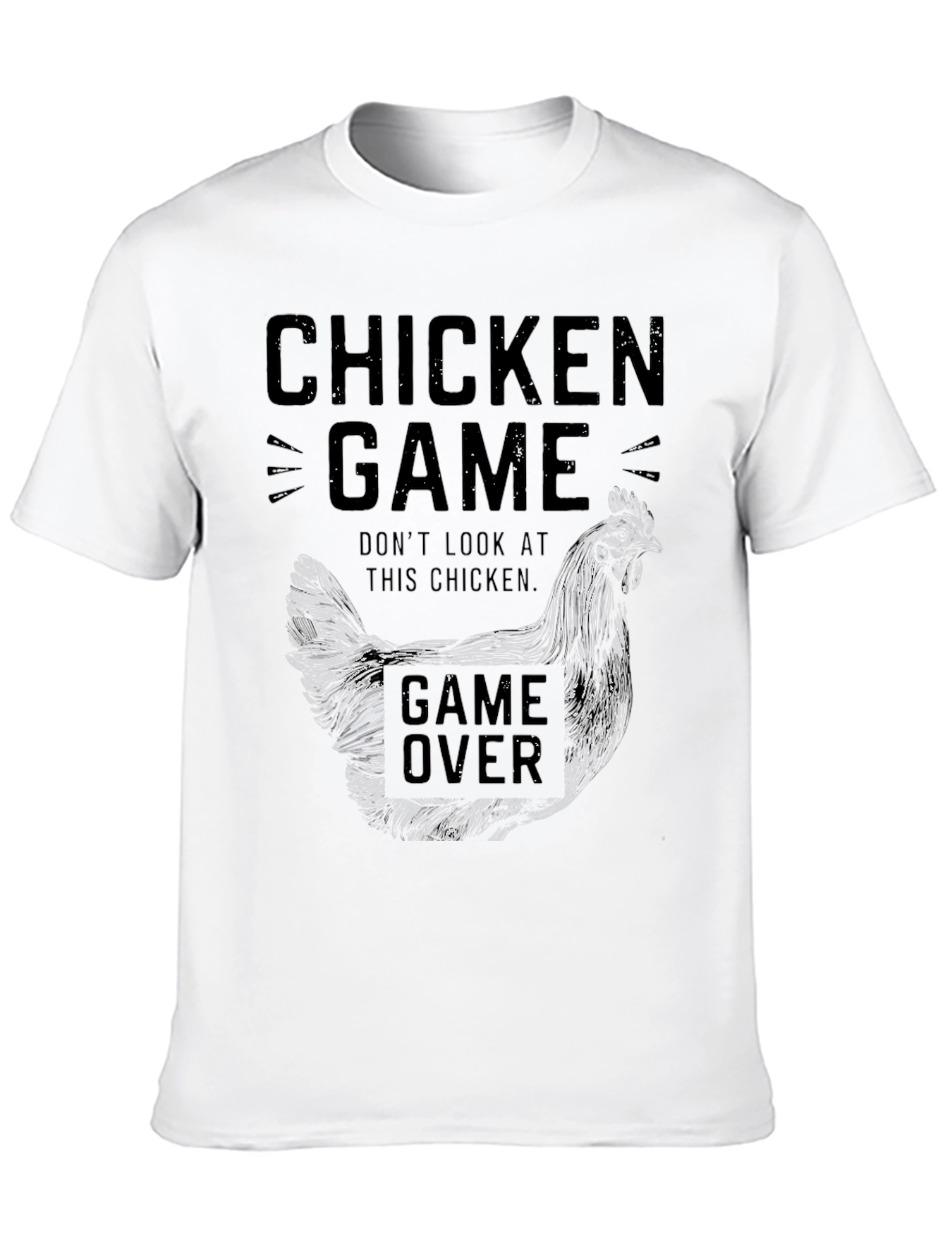 Chicken Game Black Graphic Tee for Men