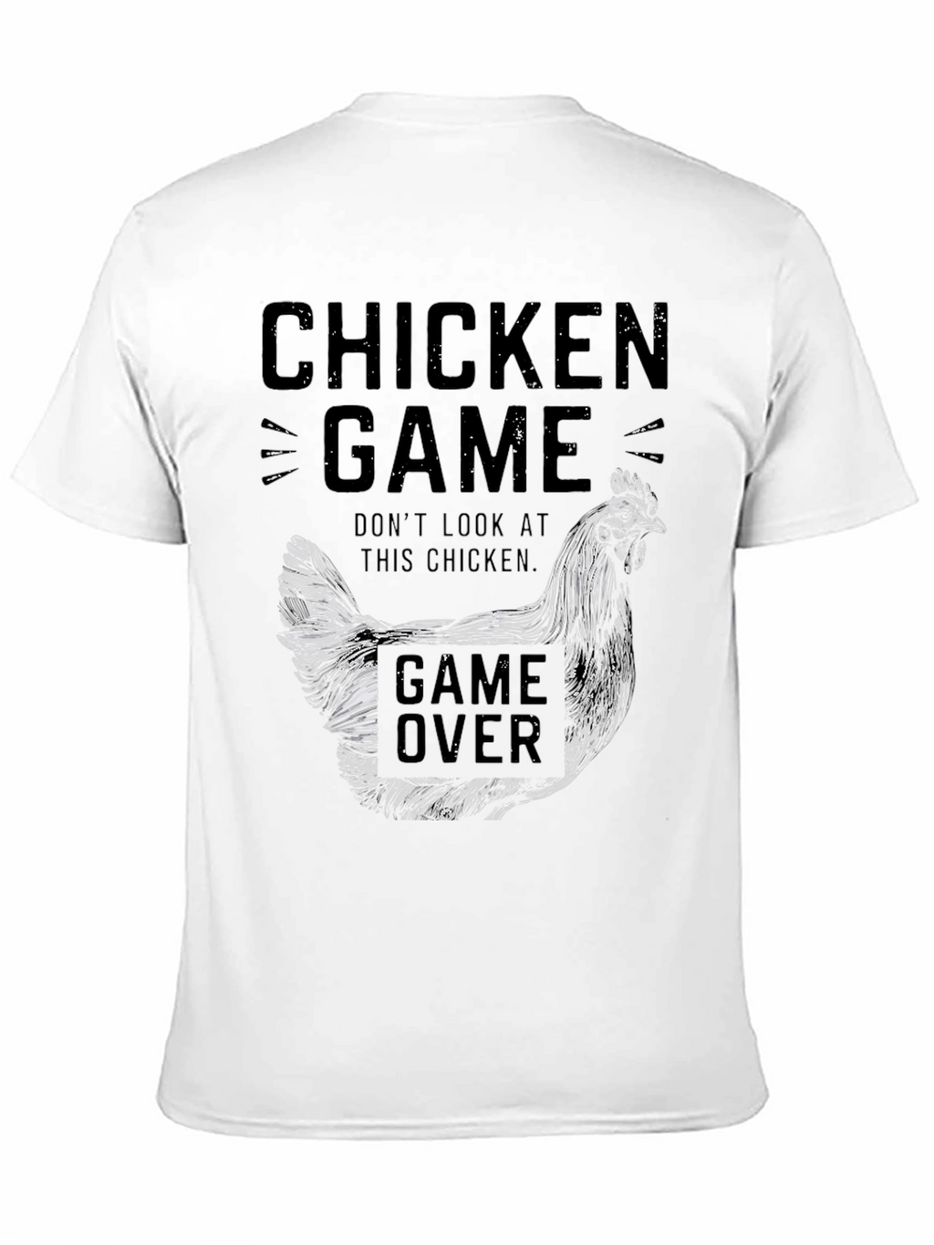 Chicken Game Black Graphic Tee for Men