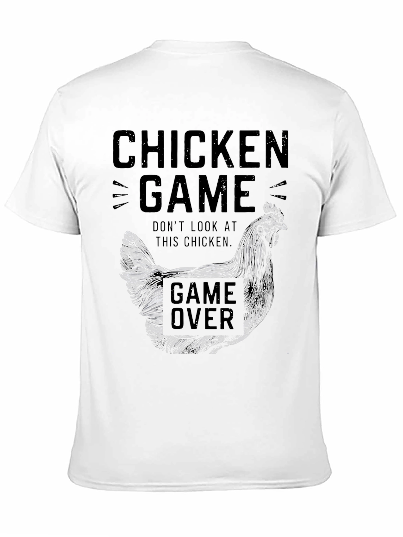 Chicken Game Black Graphic Tee for Men