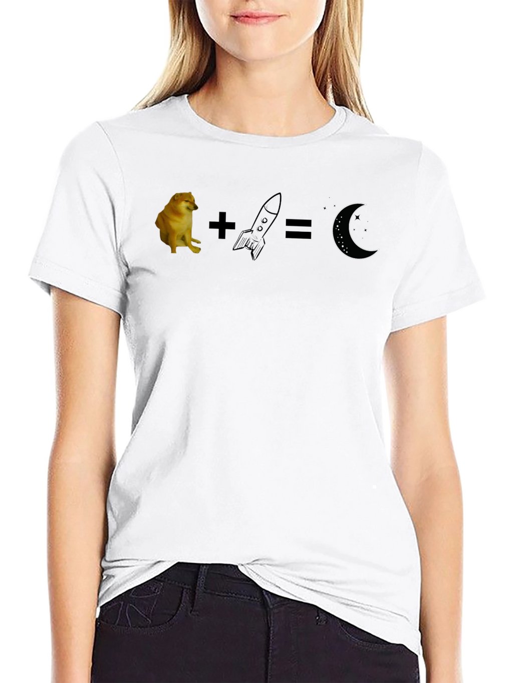 Cheems Rocket Moon T-Shirt - Meme Graphic Tee