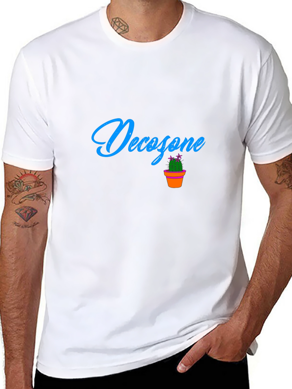 Decozone Black Cotton Graphic Tee