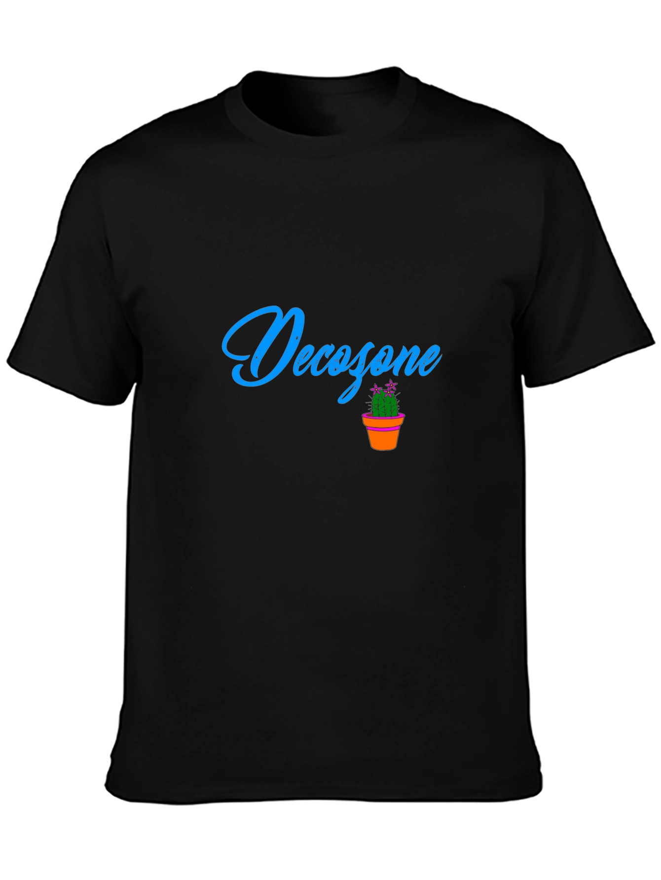 Decozone Black Cotton Graphic Tee