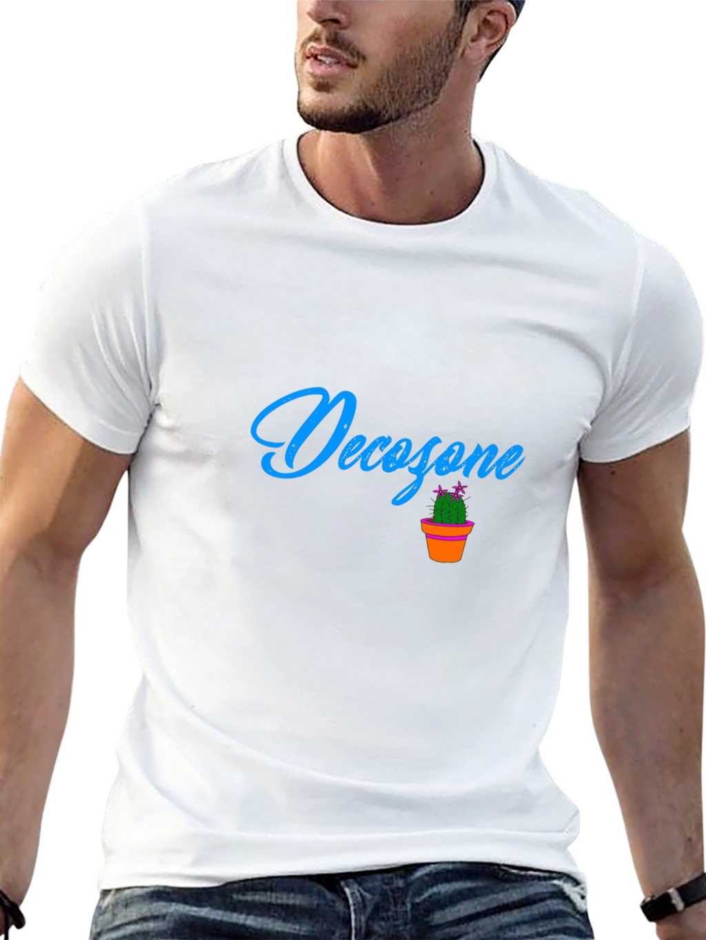 Decozone Black Cotton Graphic Tee