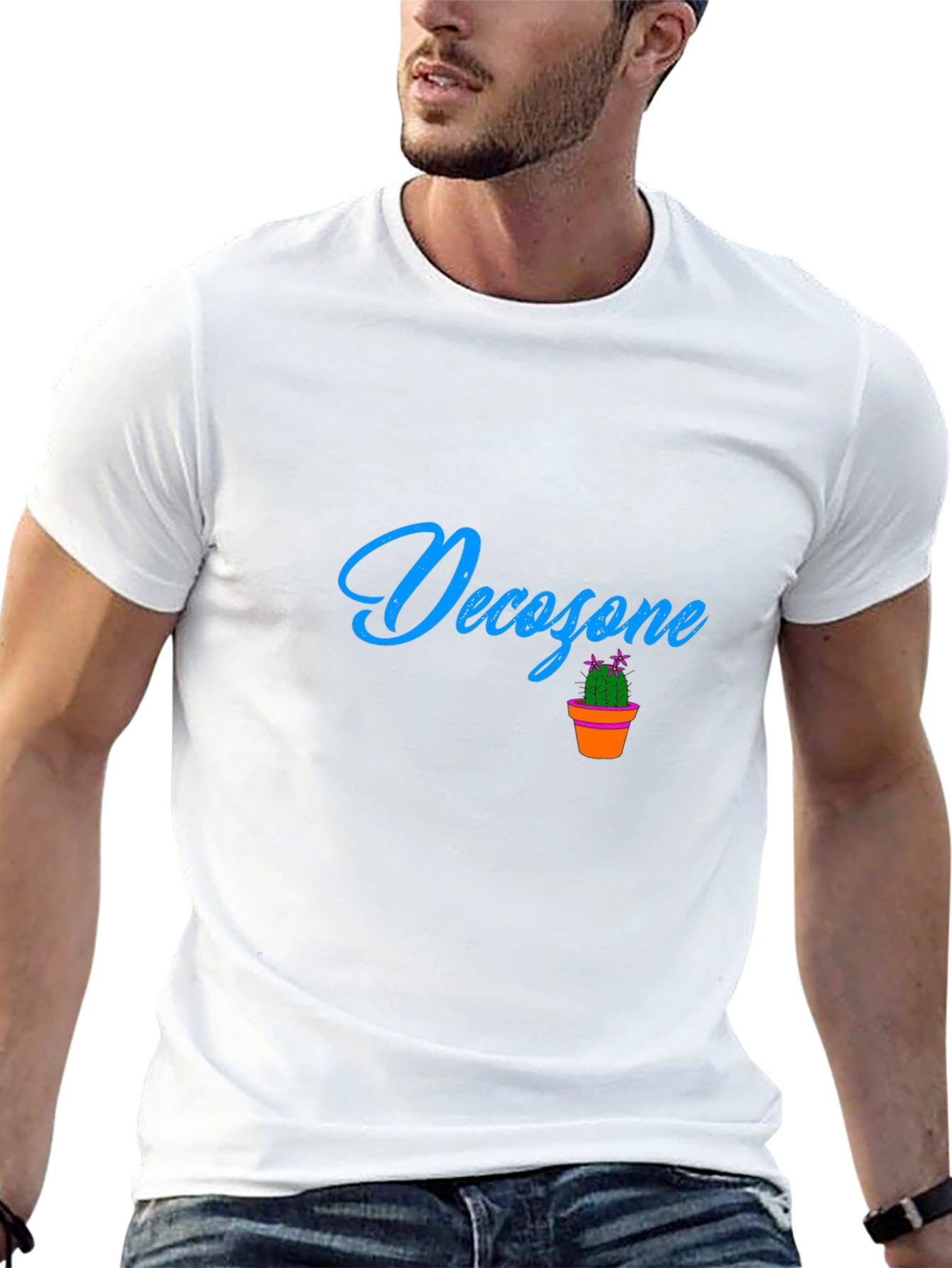 Decozone Black Cotton Graphic Tee