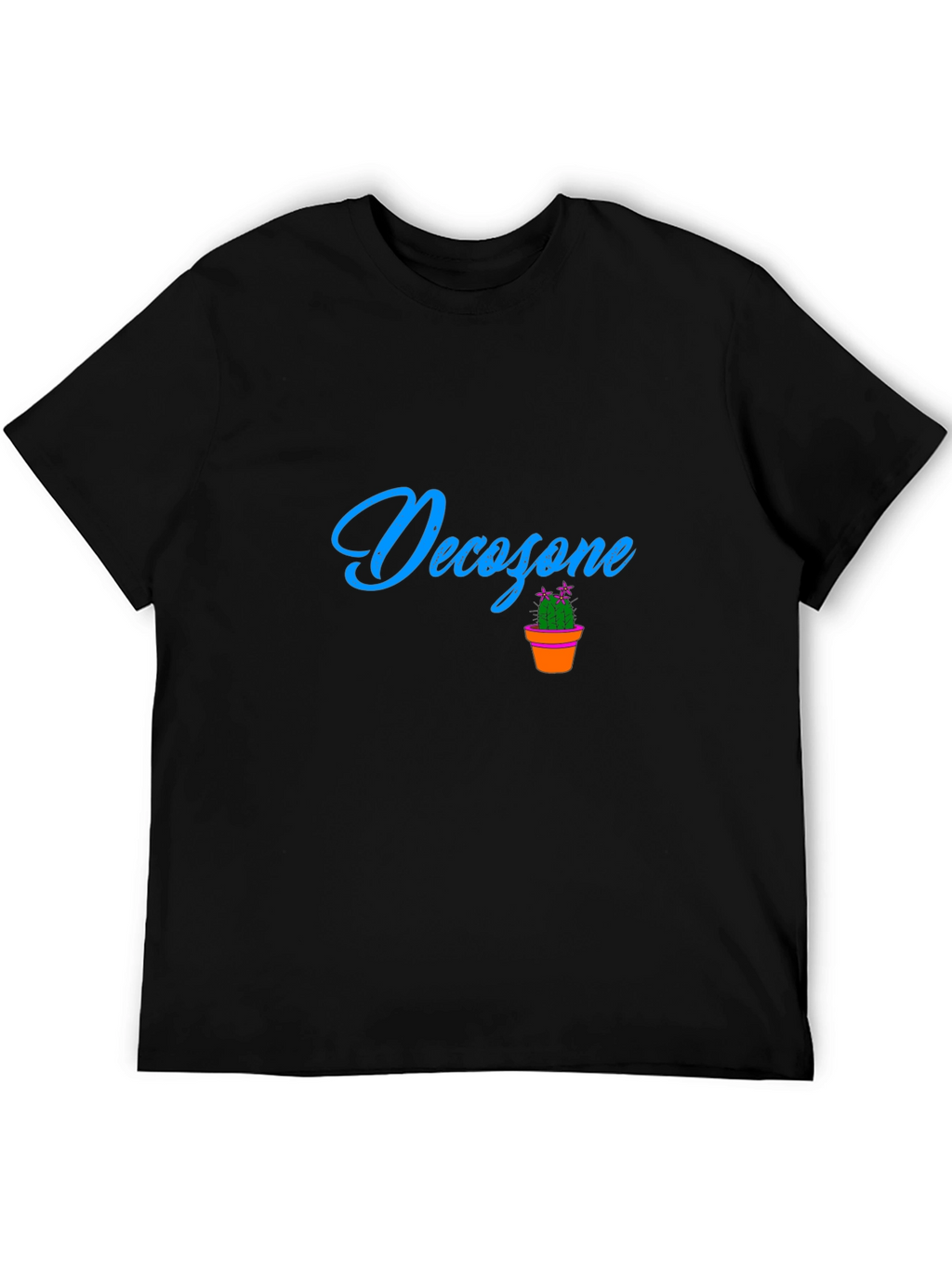 Decozone Black Cotton Graphic Tee