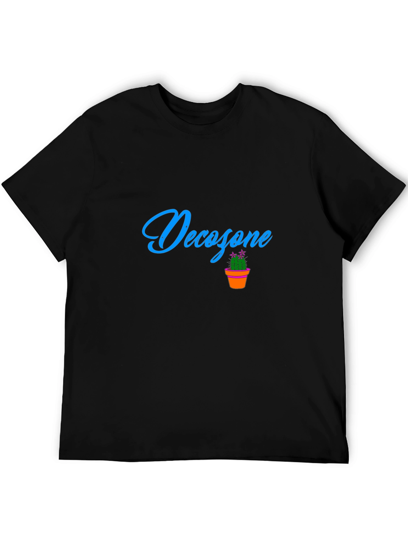 Decozone Black Cotton Graphic Tee