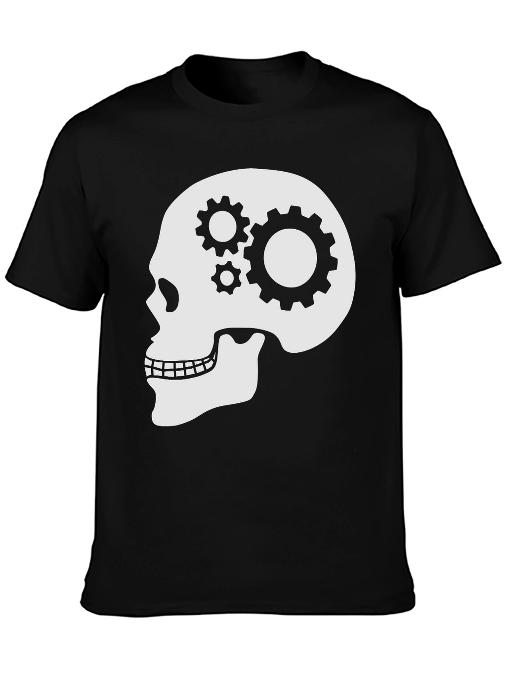 Gearhead Skull Graphic T-Shirt - Black Cotton Tee
