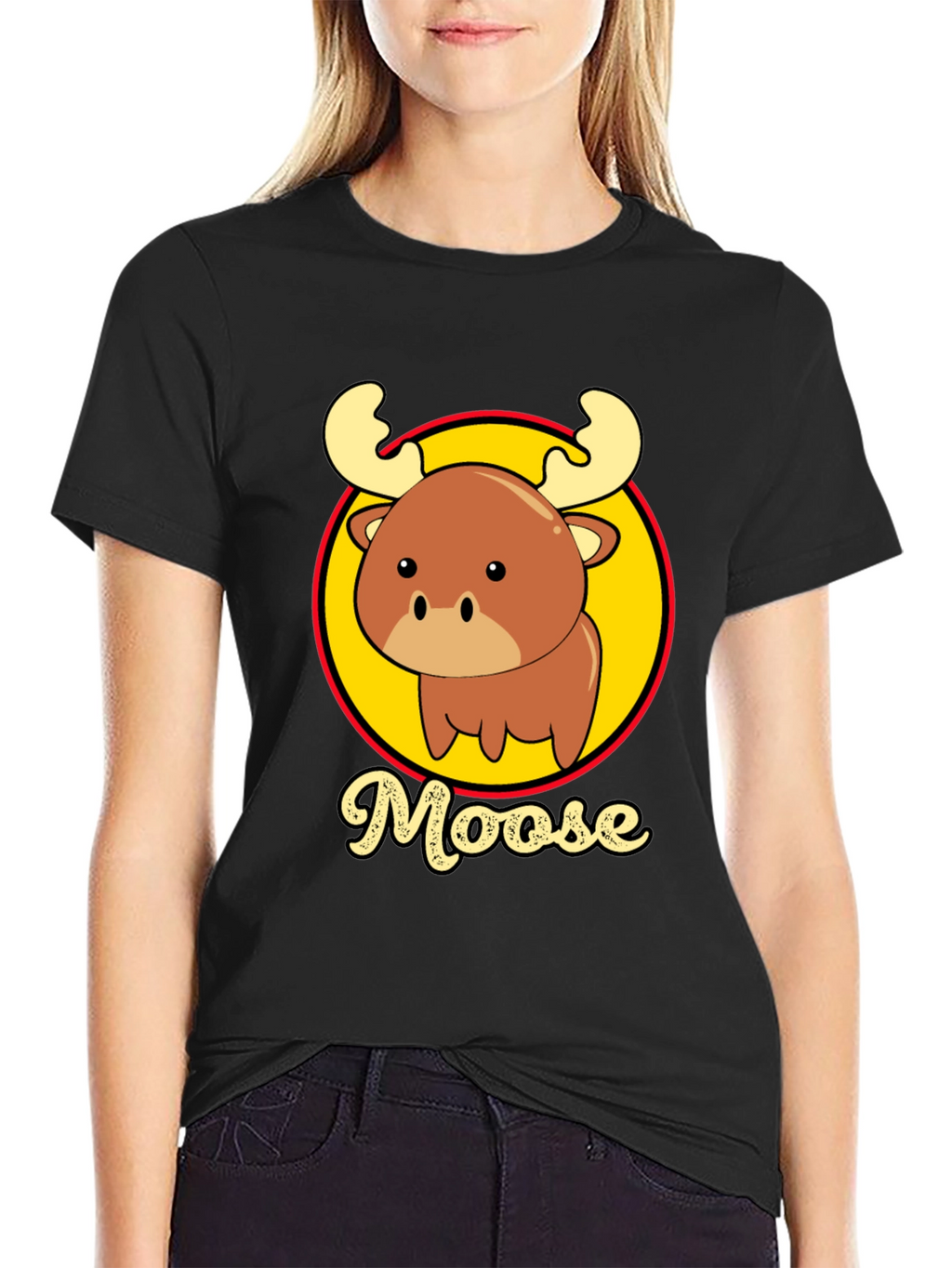 Cute Moose T-Shirt - Cartoon Animal Graphic Tee