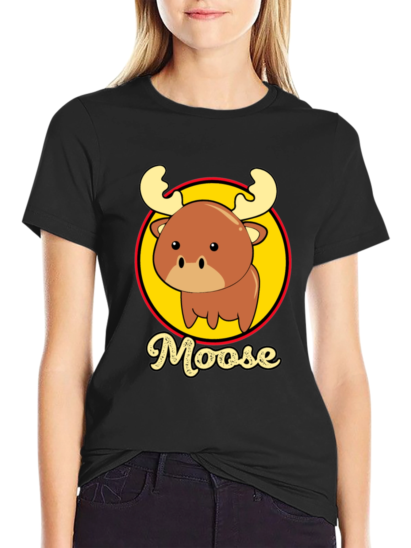 Cute Moose T-Shirt - Cartoon Animal Graphic Tee