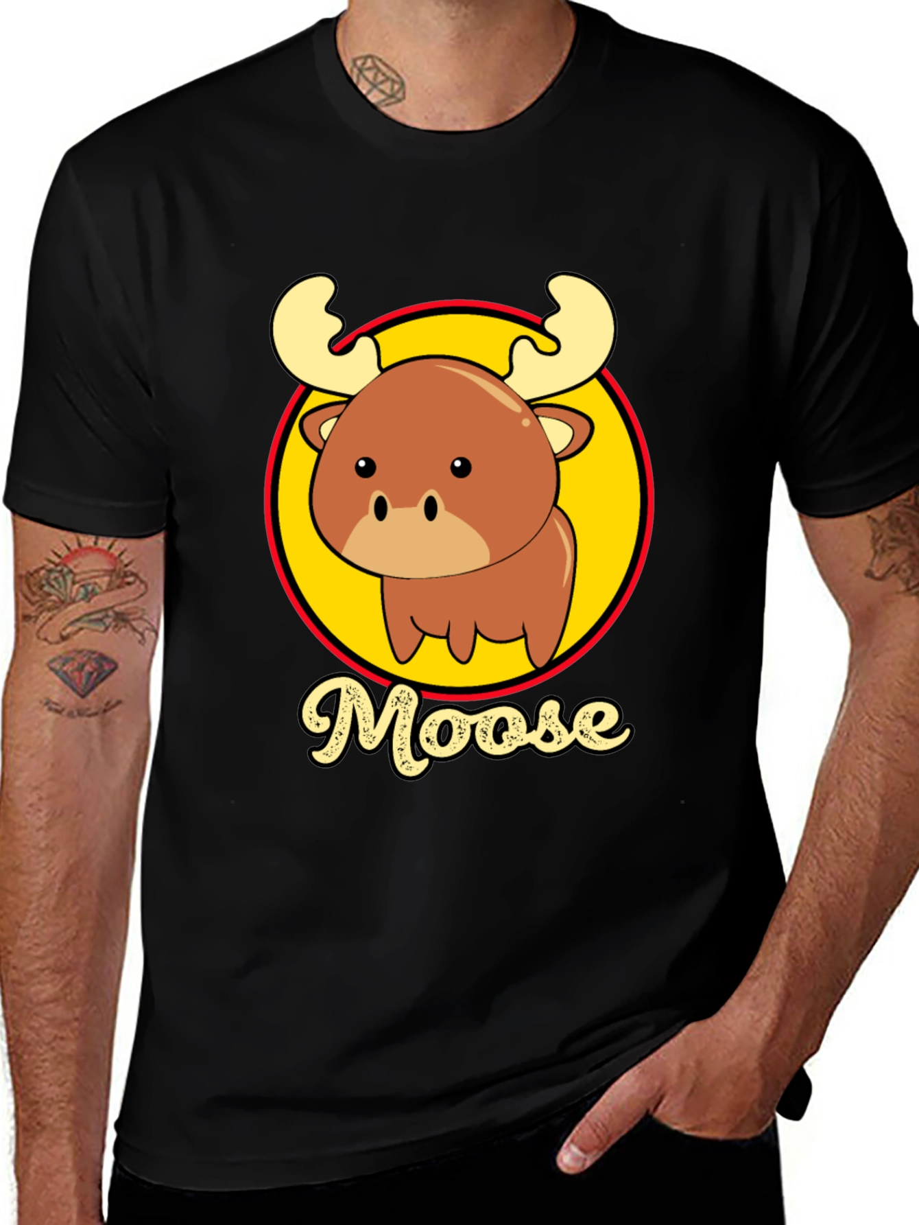 Cute Moose T-Shirt - Cartoon Animal Graphic Tee