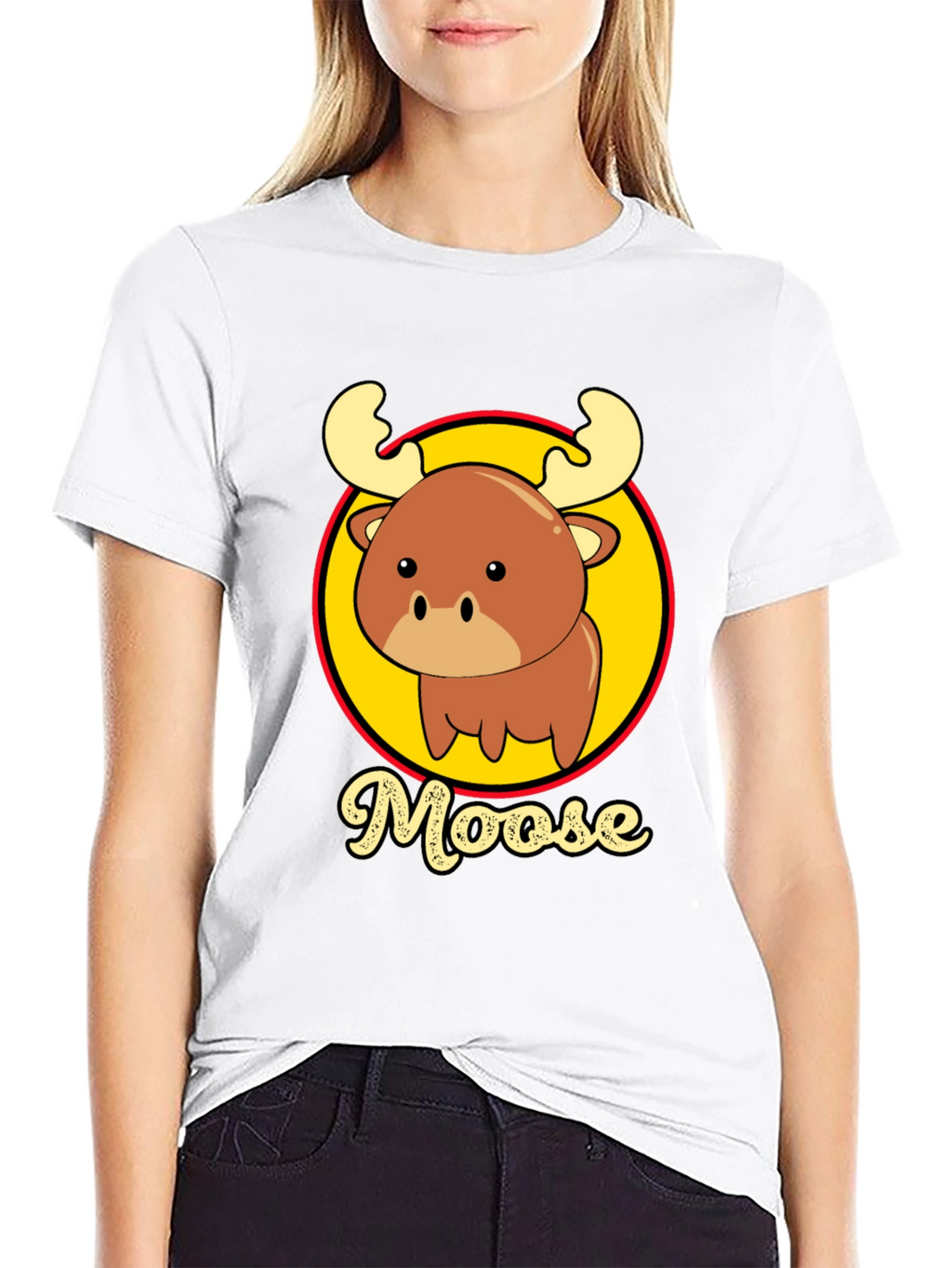 Cute Moose T-Shirt - Cartoon Animal Graphic Tee