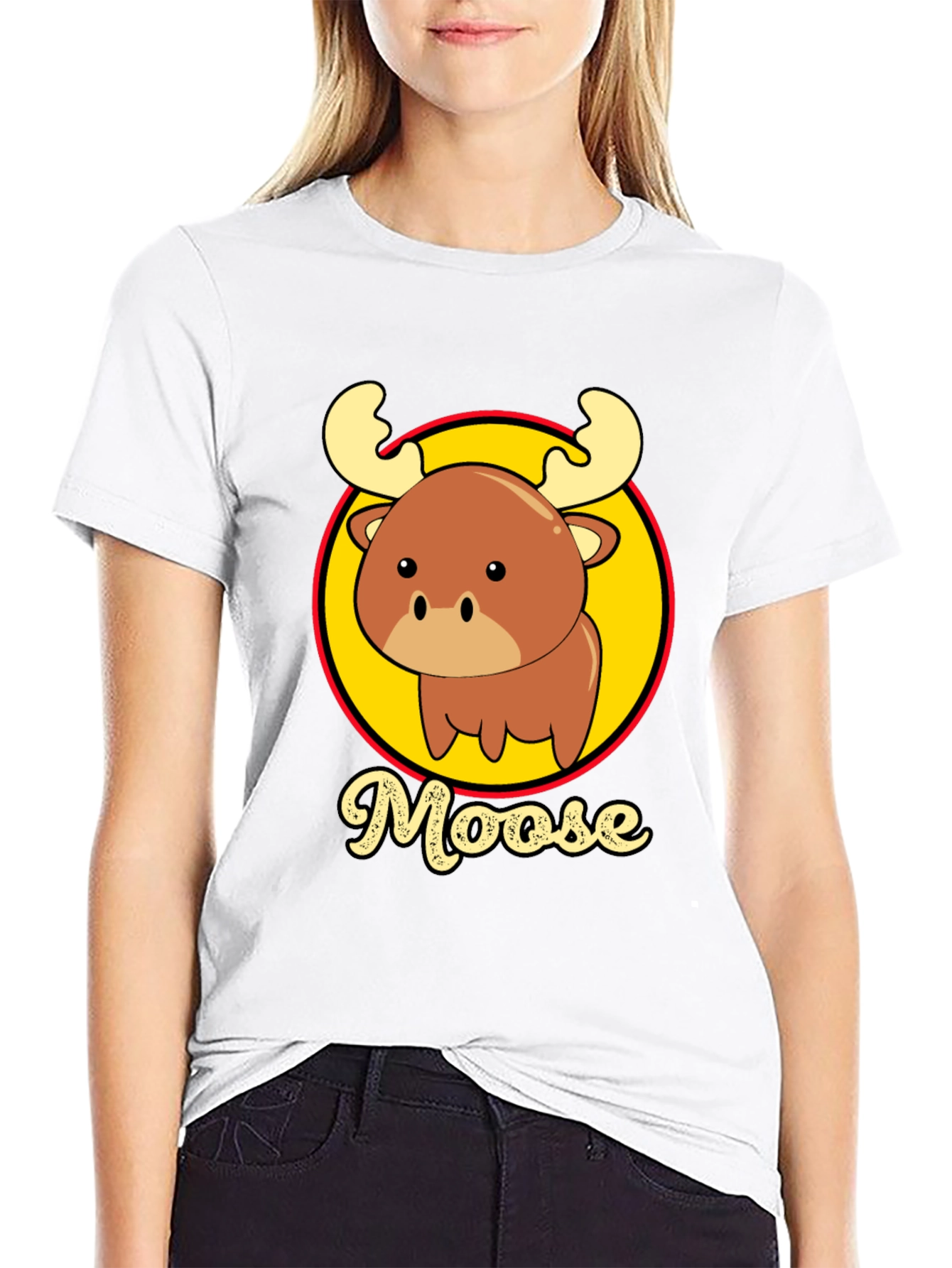 Cute Moose T-Shirt - Cartoon Animal Graphic Tee