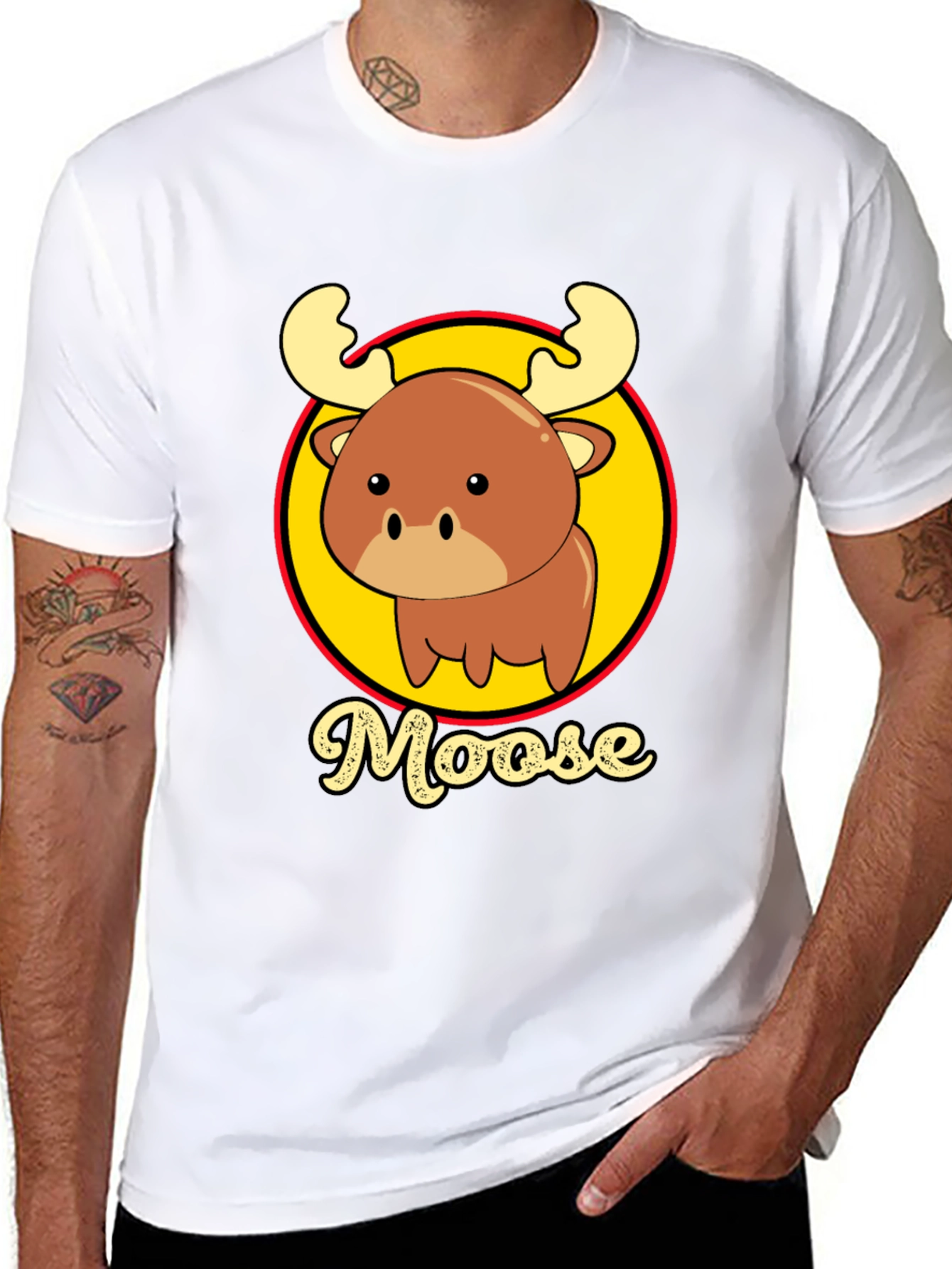 Cute Moose T-Shirt - Cartoon Animal Graphic Tee