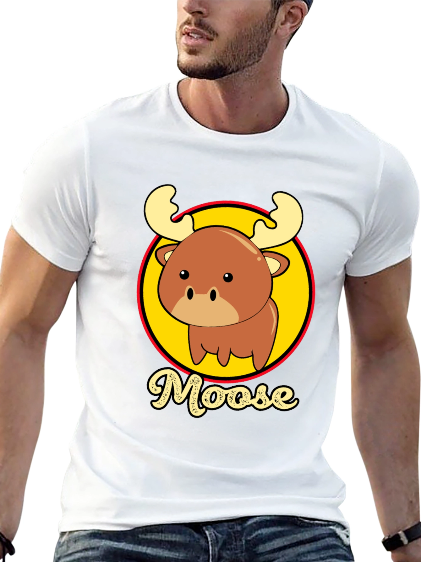 Cute Moose T-Shirt - Cartoon Animal Graphic Tee