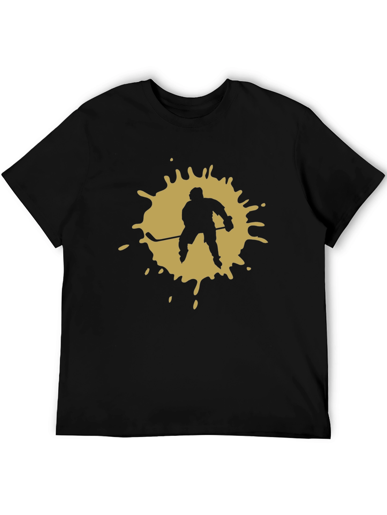 Hockey Player Splatter Graphic T-Shirt