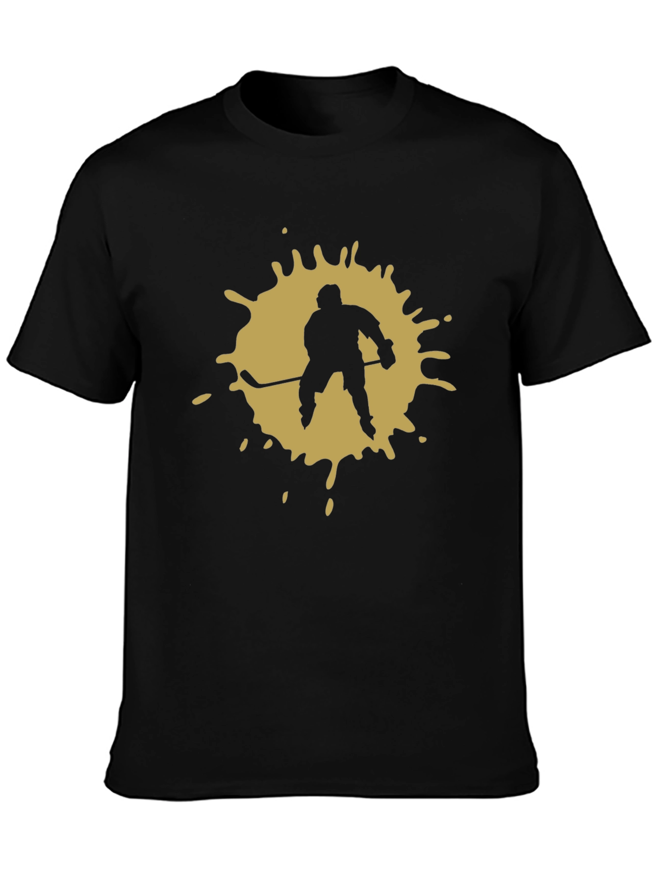 Hockey Player Splatter Graphic T-Shirt