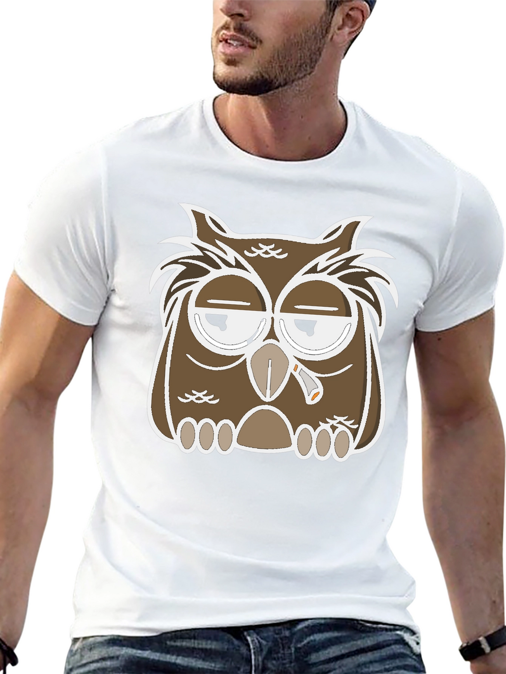Owl Graphic T-Shirt - Relaxed Stoner Design