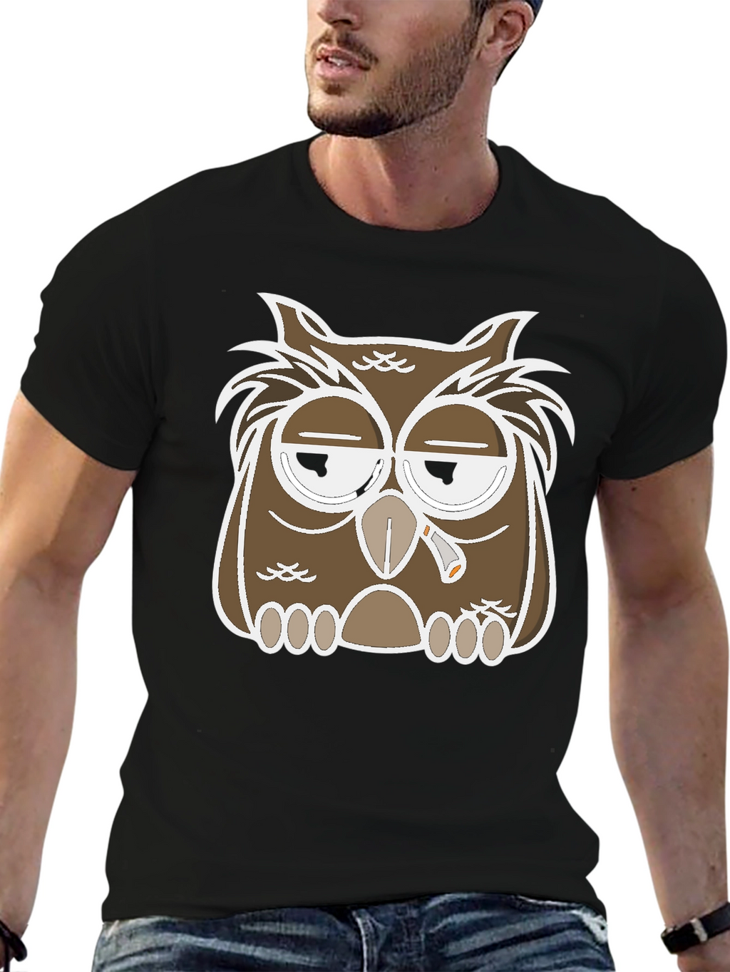 Owl Graphic T-Shirt - Relaxed Stoner Design