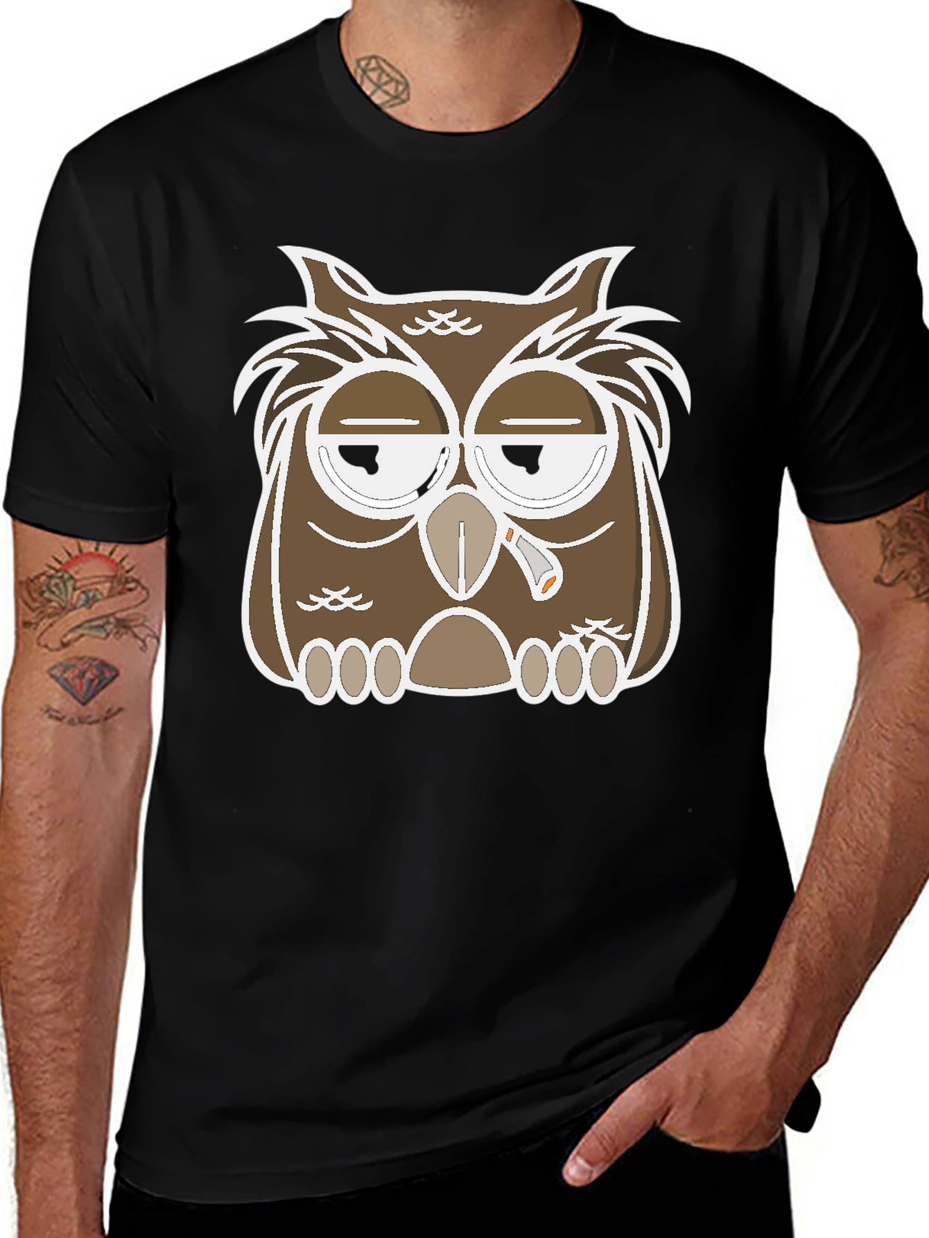 Owl Graphic T-Shirt - Relaxed Stoner Design