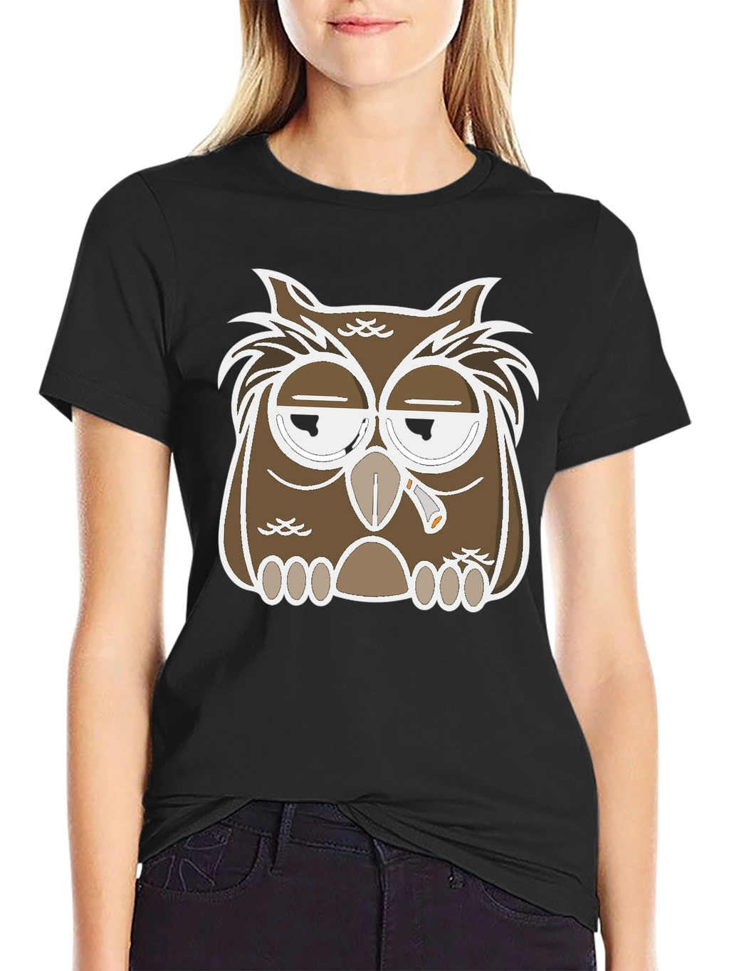 Owl Graphic T-Shirt - Relaxed Stoner Design