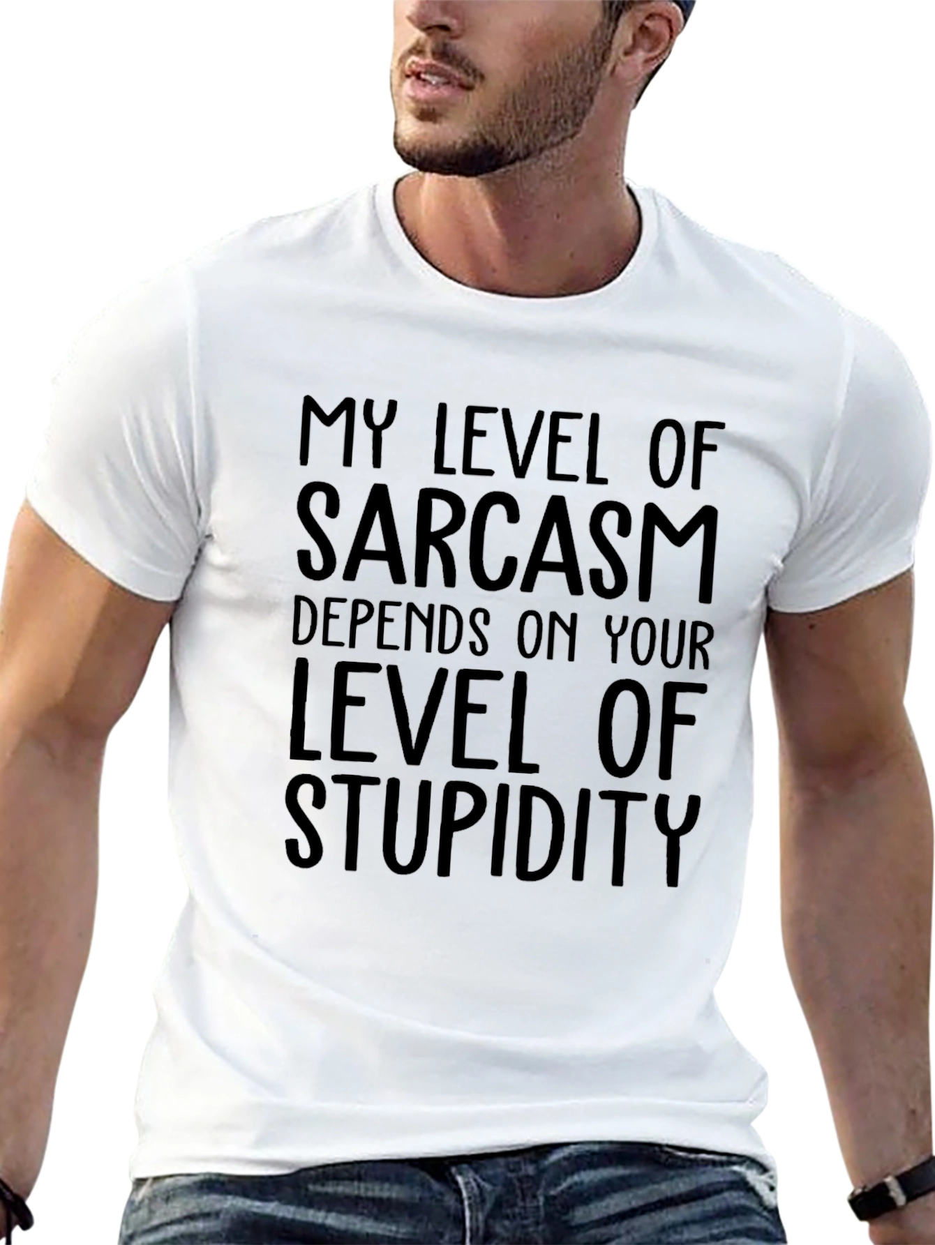 Sarcastic Humor T-Shirt: Level of Stupidity Tee