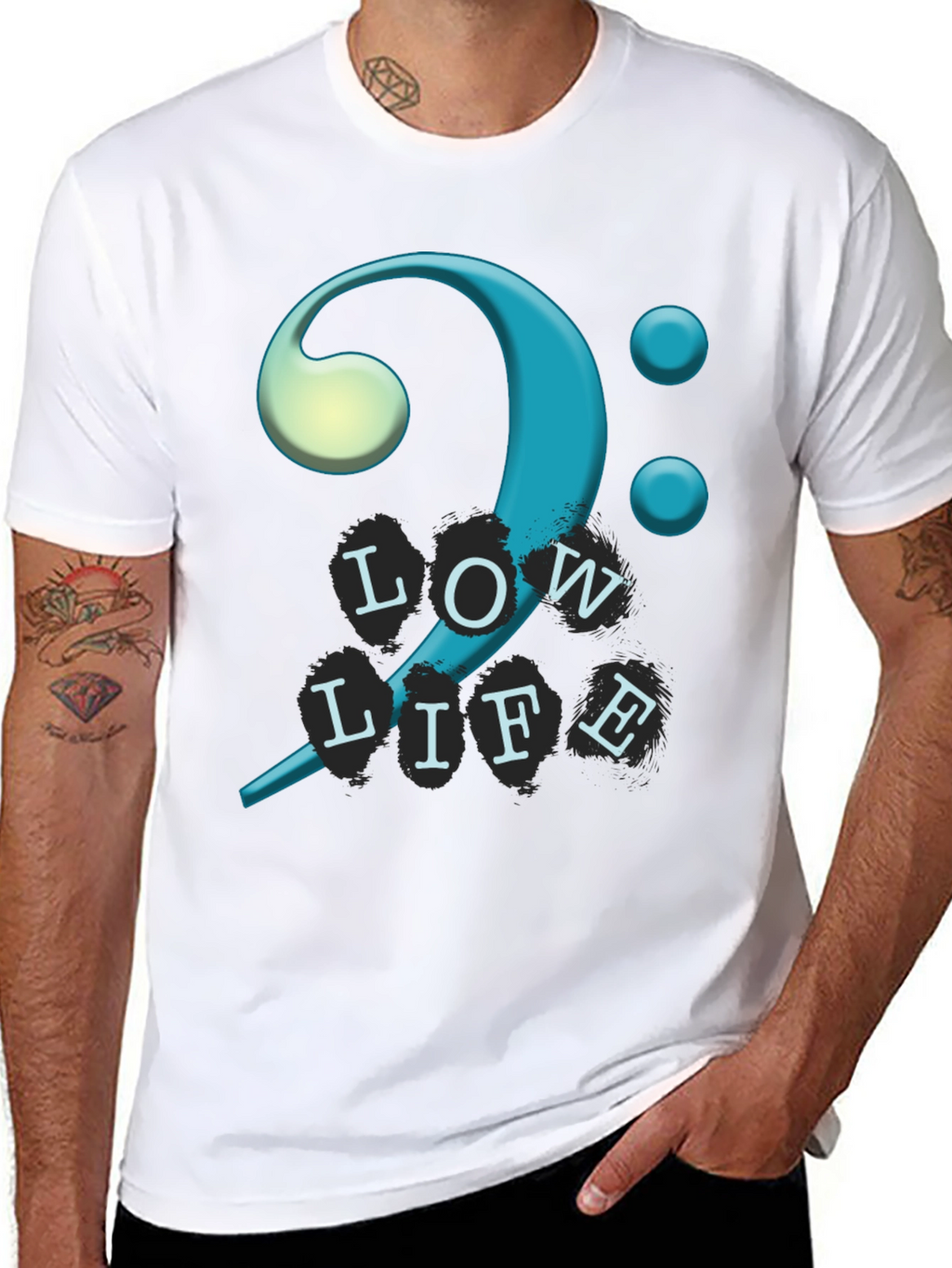 Bass Clef Low Life T-Shirt - Unique Musical Design