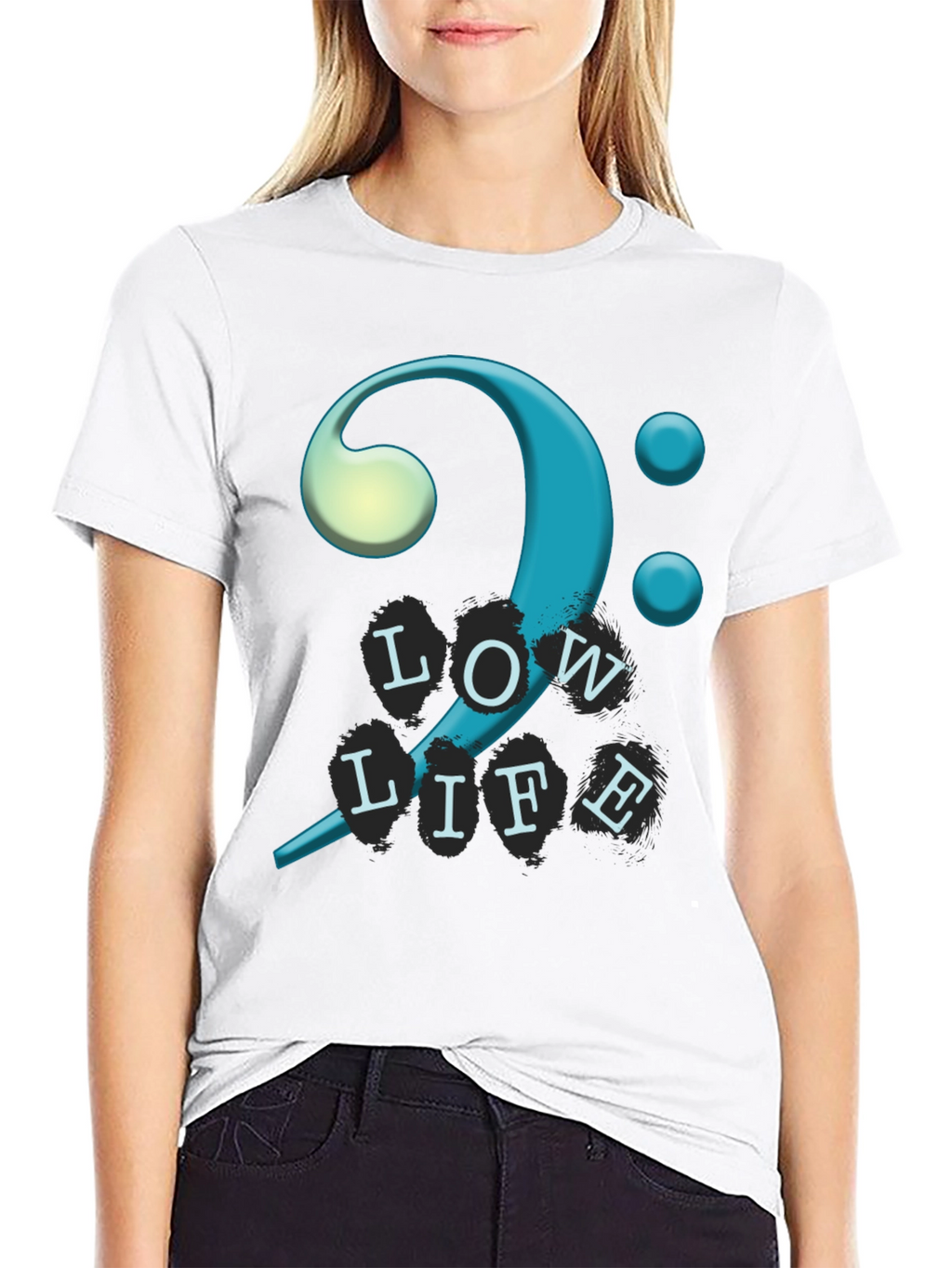 Bass Clef Low Life T-Shirt - Unique Musical Design
