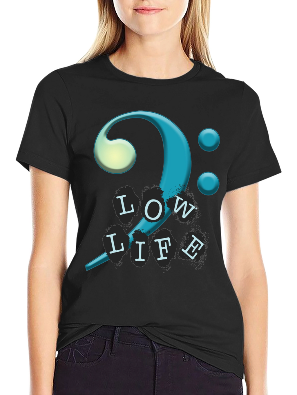 Bass Clef Low Life T-Shirt - Unique Musical Design