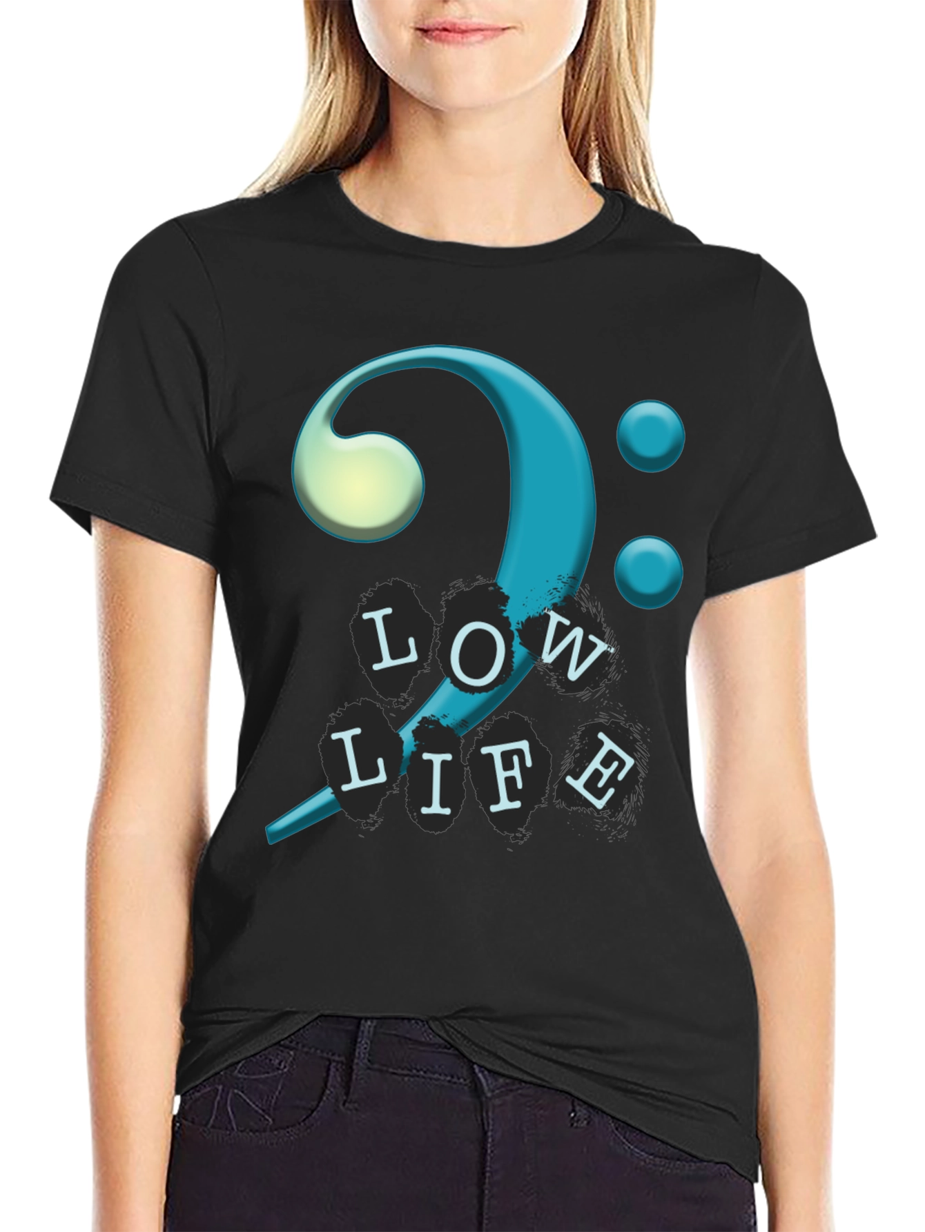 Bass Clef Low Life T-Shirt - Unique Musical Design