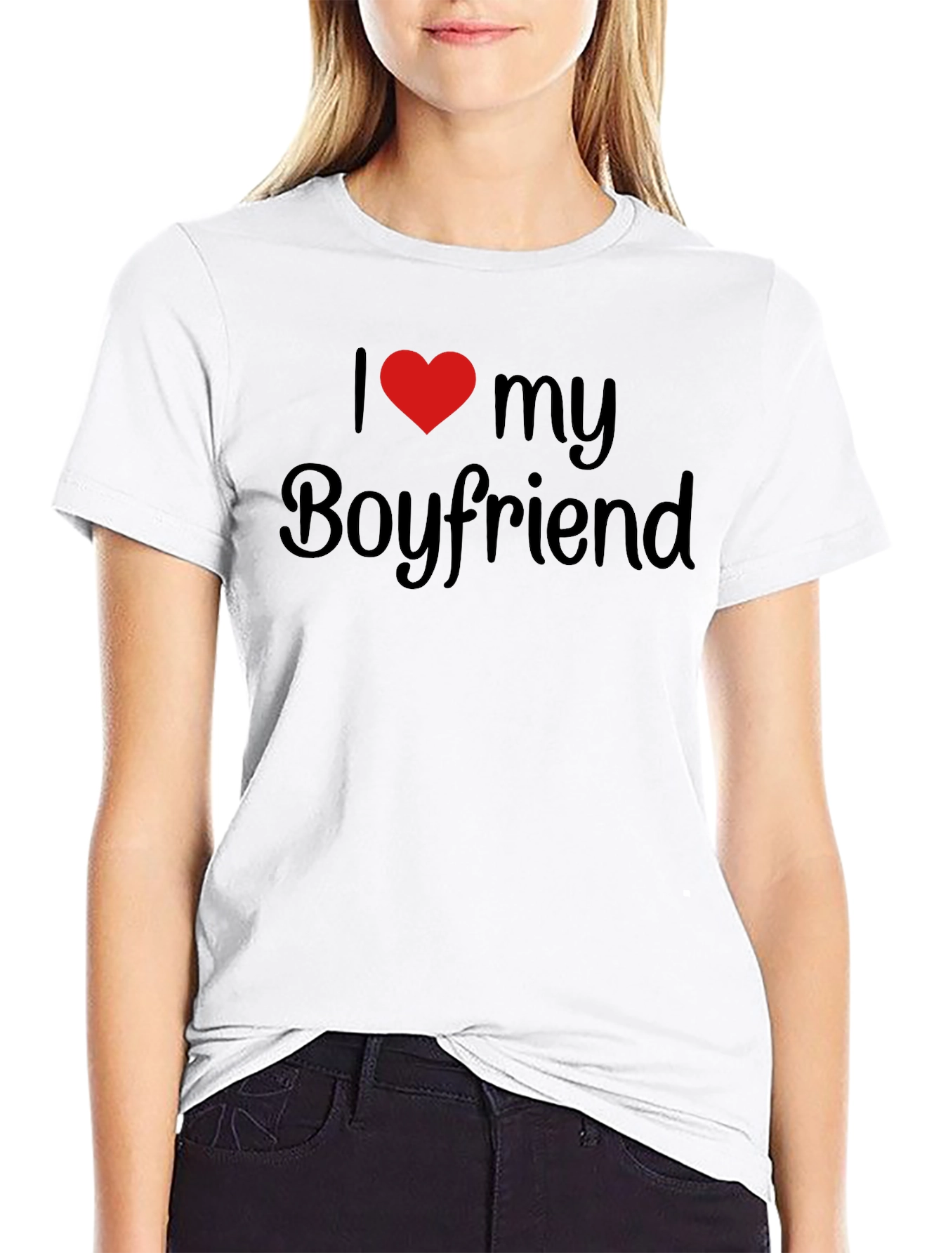 I Heart My Boyfriend Black T-Shirt